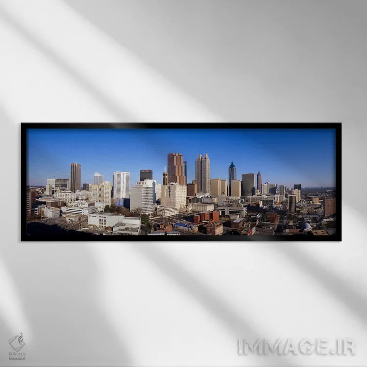 تابلو ایالات متحده آمریکا، جورجیا، آتلانتا اثر پانورامیک ایمجز (استودیو عکاسی عریض) - نمای قابدار مشکی