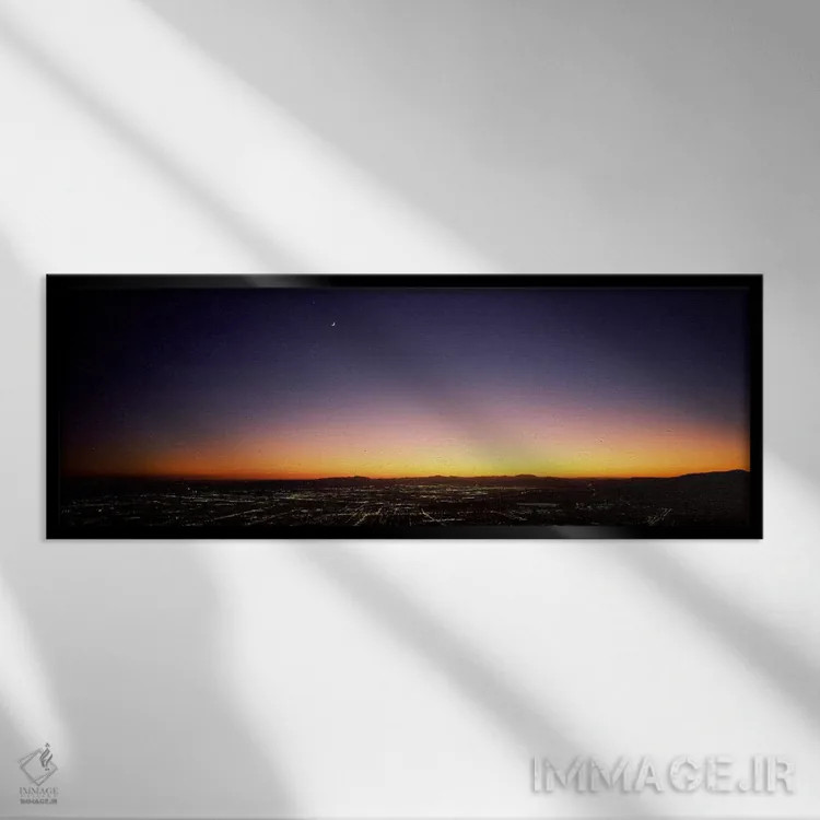 تابلو نمای هوایی از یک شهر، دره سن فرناندو، لسآنجلس، کالیفرنیا، ایالات متحده آمریکا اثر پانورامیک ایمجز (استودیو عکاسی عریض) - نمای قابدار مشکی