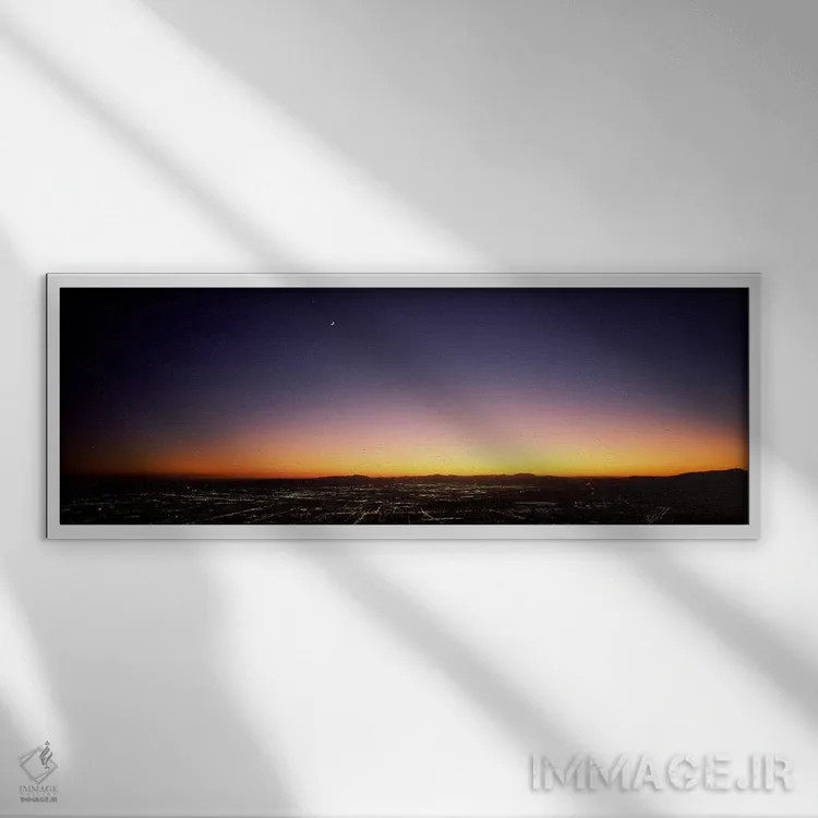 تابلو نمای هوایی از یک شهر، دره سن فرناندو، لسآنجلس، کالیفرنیا، ایالات متحده آمریکا اثر پانورامیک ایمجز (استودیو عکاسی عریض) - نمای قابدار سفید
