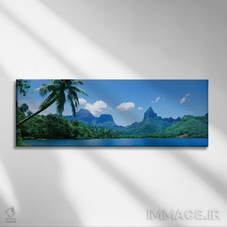 تابلو مناظر استوایی، مورئا، جزایر سوسایتی، پولینزیای فرانسه اثر پانورامیک ایمجز (استودیو عکاسی عریض) - نمای روبهرو روی دیوار