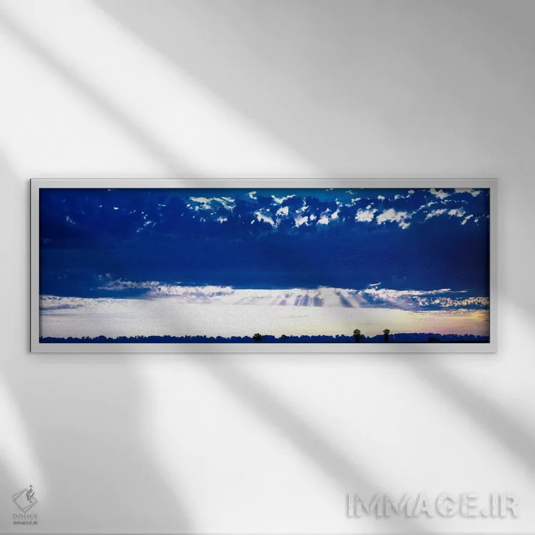 تابلو ابرهای شامگاهی ساکرامنتو، کالیفرنیا، ایالات متحده آمریکا اثر پانورامیک ایمجز (استودیو عکاسی عریض) - نمای قابدار سفید