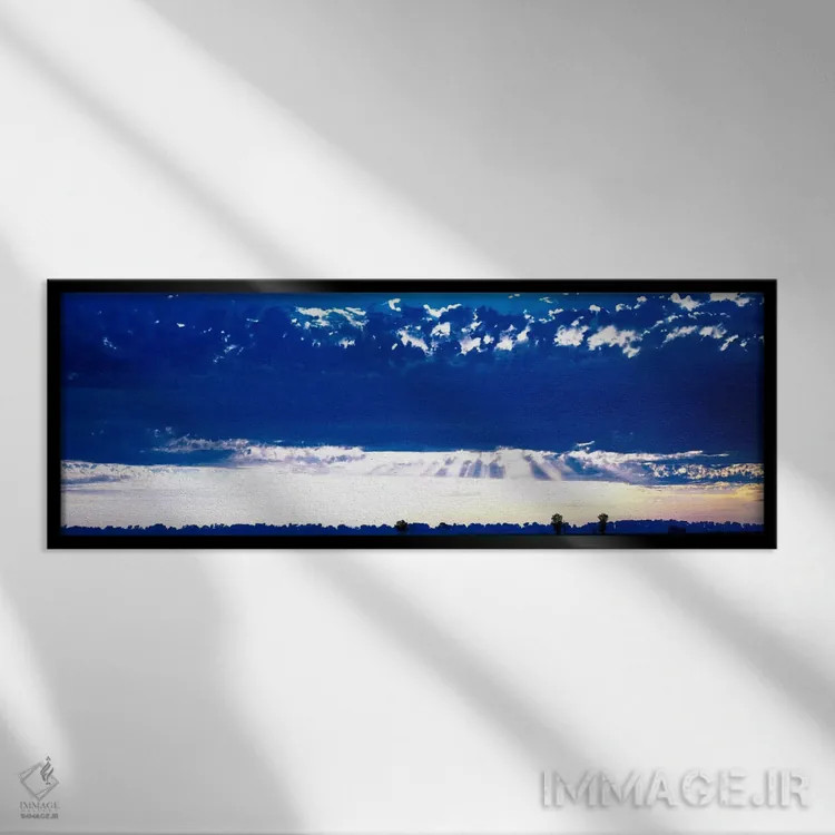 تابلو ابرهای شامگاهی ساکرامنتو، کالیفرنیا، ایالات متحده آمریکا اثر پانورامیک ایمجز (استودیو عکاسی عریض) - نمای قابدار مشکی