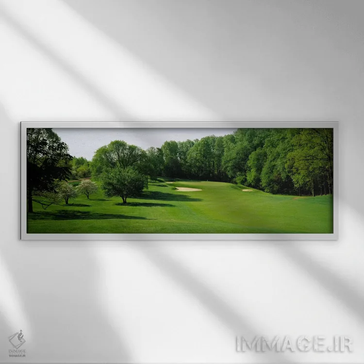 تابلو درختان در یک زمین گلف، باشگاه کشور بالتیمور، بالتیمور، مریلند، ایالات متحده آمریکا اثر پانورامیک ایمجز (استودیو عکاسی عریض) - نمای قابدار سفید