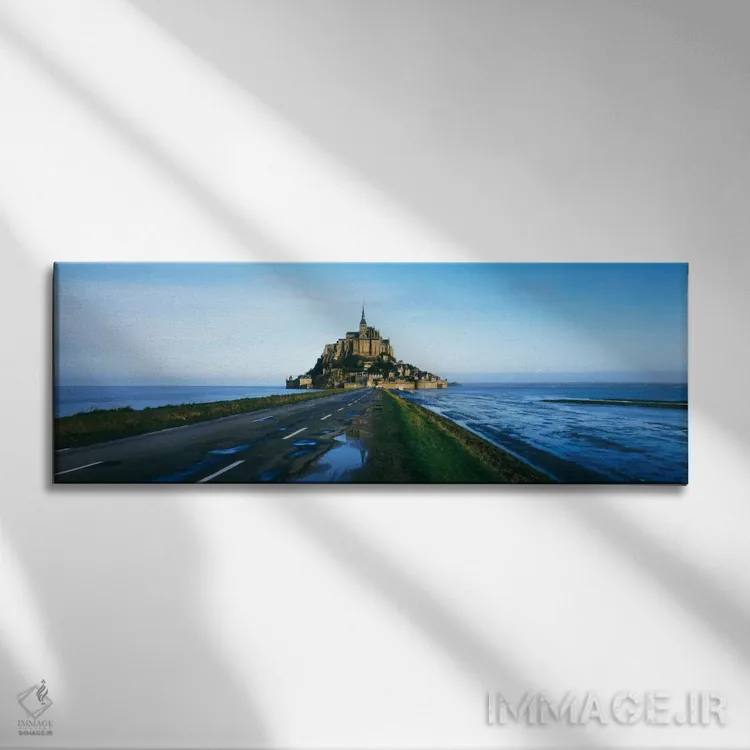تابلو Le Mont-Saint-Michel, Normandy, France" - "نمای دور، مونت-سن-میشل، نرماندی، فرانسه" اثر پانورامیک ایمجز (استودیو عکاسی عریض) - نمای روبهرو روی دیوار