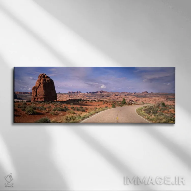 تابلو Arches National Park, Moab, UT, USA" - "برجهای دادگاه جادهای، پارک ملی آرچز، مواب، یوتا، ایالات متحده" اثر پانورامیک ایمجز (استودیو عکاسی عریض) - نمای روبهرو روی دیوار