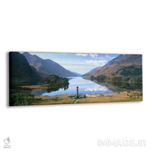 تابلو Glenfinnan, Highlands, Scotland, United Kingdom" - "چشمانداز زیبا با برج یادبود گلنفینان و دریاچه شییل، گلنفینان، هایلند، اسکاتلند، بریتانیا" اثر پانورامیک ایمجز (استودیو عکاسی عریض) - نمای پرسپکتیو محصول