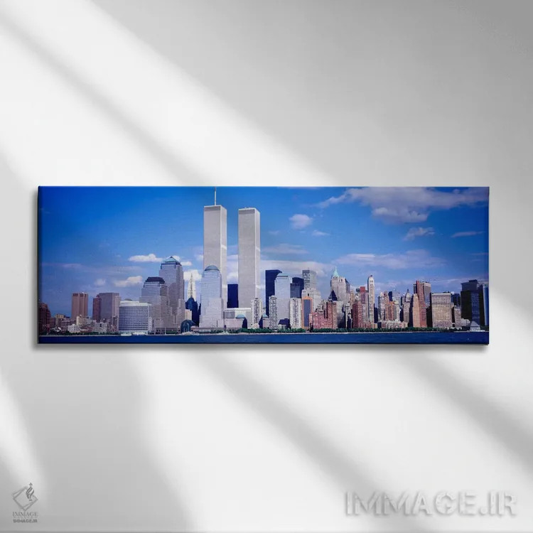 تابلو New York City, with World Trade Center" - "ایالات متحده، نیویورک سیتی، با مرکز تجارت جهانی" اثر پانورامیک ایمجز (استودیو عکاسی عریض) - نمای روبهرو روی دیوار