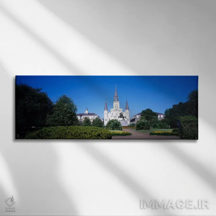 تابلو New Orleans, Louisiana, USA #2" - "میدان جکسون، نیواورلئان، لوئیزیانا، ایالات متحده #2" اثر پانورامیک ایمجز (استودیو عکاسی عریض) - نمای روبهرو روی دیوار