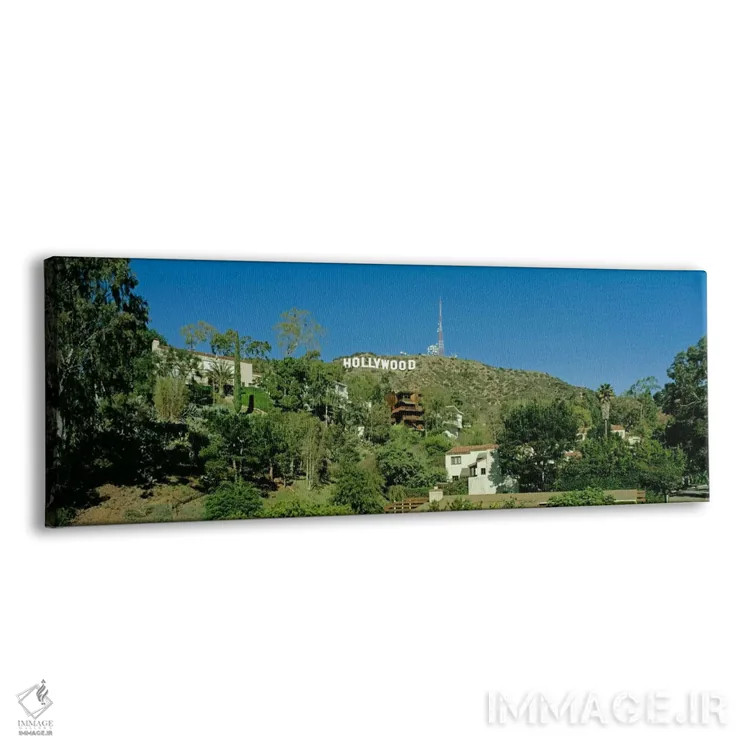 تابلو California, Los Angeles, Hollywood Sign at Hollywood Hills" - "ایالات متحده، کالیفرنیا، لسآنجلس، تابلو هالیوود در تپههای هالیوود" اثر پانورامیک ایمجز (استودیو عکاسی عریض) - نمای پرسپکتیو محصول