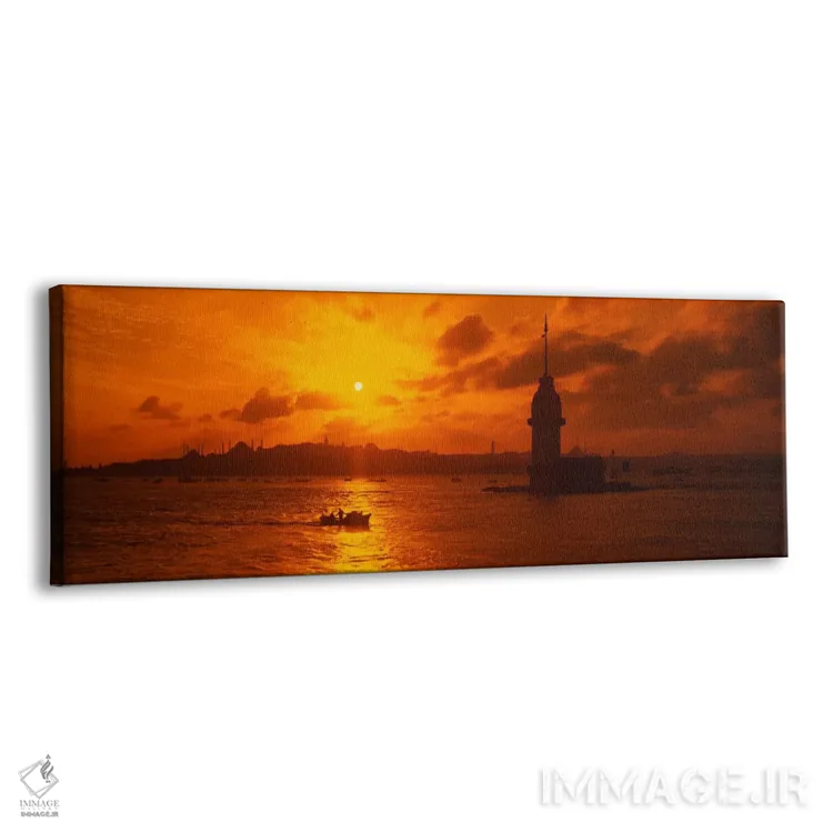 تابلو Bosphorus, Istanbul, Turkey" - "غروب آفتاب بر فراز یک رودخانه، بسفر، استانبول، ترکیه" اثر پانورامیک ایمجز (استودیو عکاسی عریض) - نمای پرسپکتیو محصول
