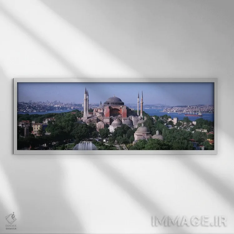 تابلو Istanbul, Turkey" - "آیا صوفیه، استانبول، ترکیه" اثر پانورامیک ایمجز (استودیو عکاسی عریض) - نمای قابدار سفید