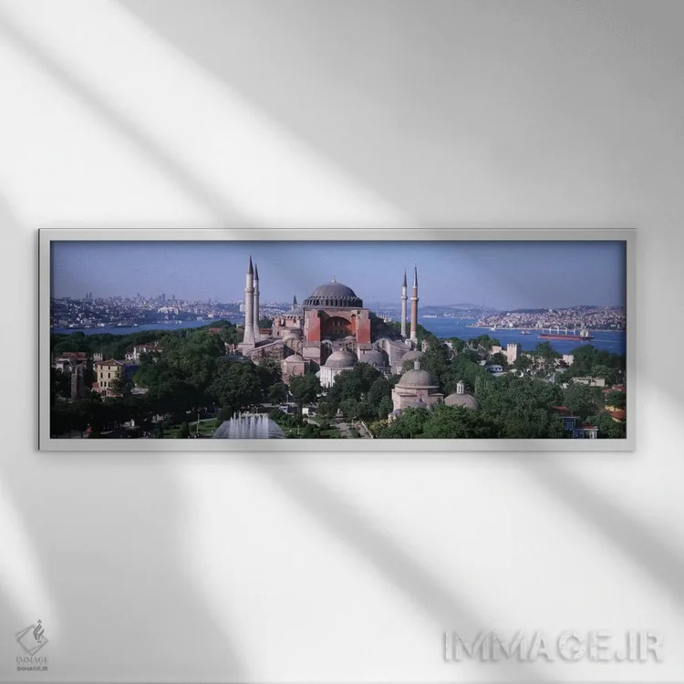 تابلو Istanbul, Turkey" - "آیا صوفیه، استانبول، ترکیه" اثر پانورامیک ایمجز (استودیو عکاسی عریض) - نمای قابدار سفید