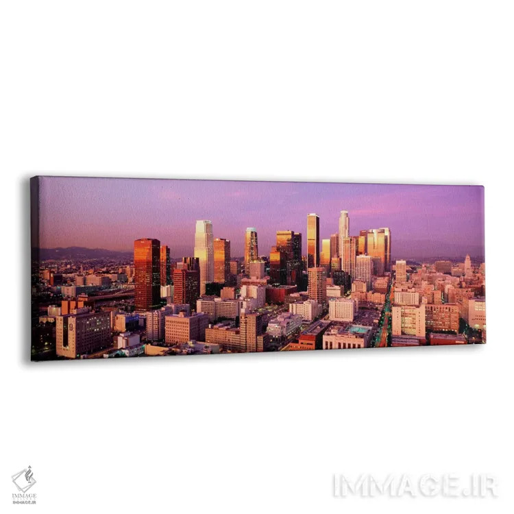 تابلو غروب خط آسمان لسآنجلس (کالیفرنیا، آمریکا) اثر پانورامیک ایمجز (استودیو عکاسی عریض) - نمای پرسپکتیو محصول