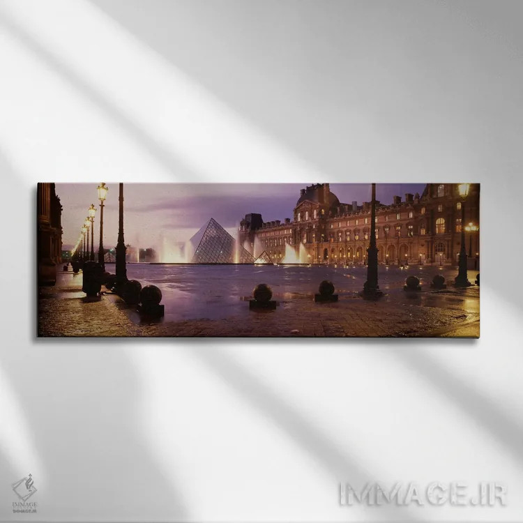 تابلو موزه لوور پاریس (فرانسه) اثر پانورامیک ایمجز (استودیو عکاسی عریض) - نمای روبهرو روی دیوار
