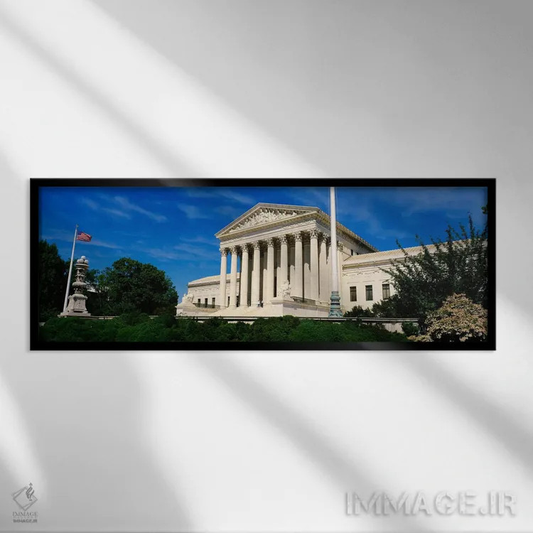 تابلو Washington DC, District Of Columbia, USA" - "ساختمان دیوان عالی ایالات متحده، واشینگتن دی.سی، منطقه کلمبیا، ایالات متحده" اثر پانورامیک ایمجز (استودیو عکاسی عریض) - نمای قابدار مشکی