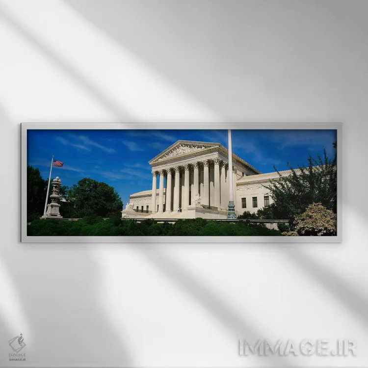 تابلو Washington DC, District Of Columbia, USA" - "ساختمان دیوان عالی ایالات متحده، واشینگتن دی.سی، منطقه کلمبیا، ایالات متحده" اثر پانورامیک ایمجز (استودیو عکاسی عریض) - نمای قابدار سفید