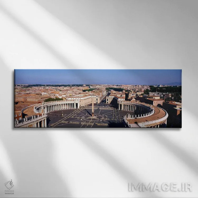 تابلو St. Peter's Square, Vatican City, Rome, Italy" - "نمای بالا از یک شهر، میدان سنت پیتر، واتیکان، رم، ایتالیا" اثر پانورامیک ایمجز (استودیو عکاسی عریض) - نمای روبهرو روی دیوار