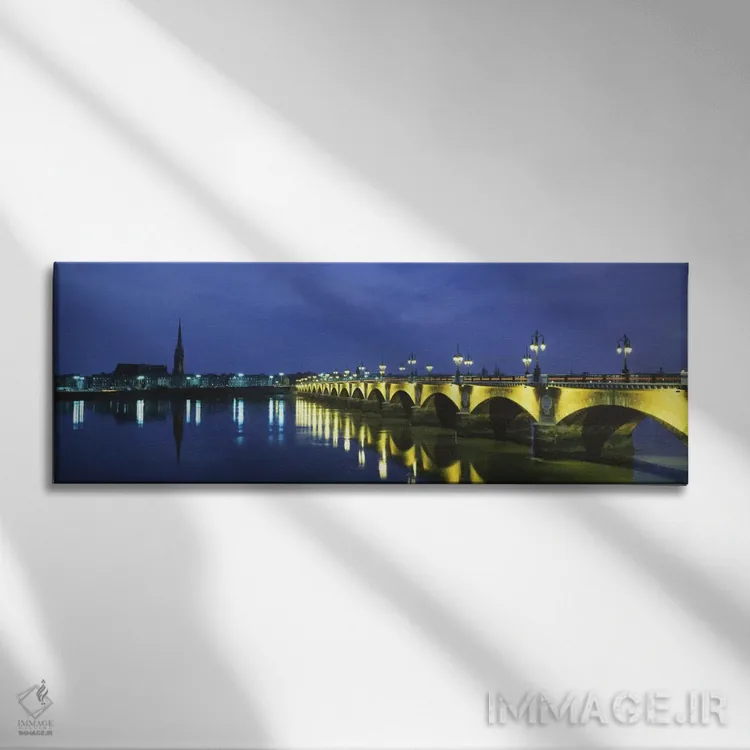 تابلو پل پییر بوردو (فرانسه) اثر پانورامیک ایمجز (استودیو عکاسی عریض) - نمای روبهرو روی دیوار