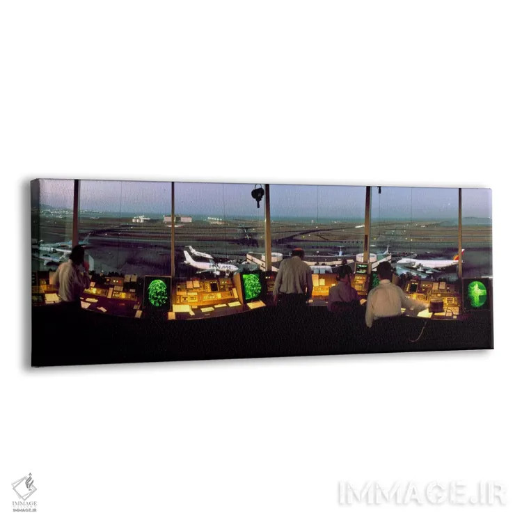 تابلو برج کنترل فرودگاه بینالمللی سانفرانسیسکو (کالیفرنیا) اثر پانورامیک ایمجز (استودیو عکاسی عریض) - نمای پرسپکتیو محصول