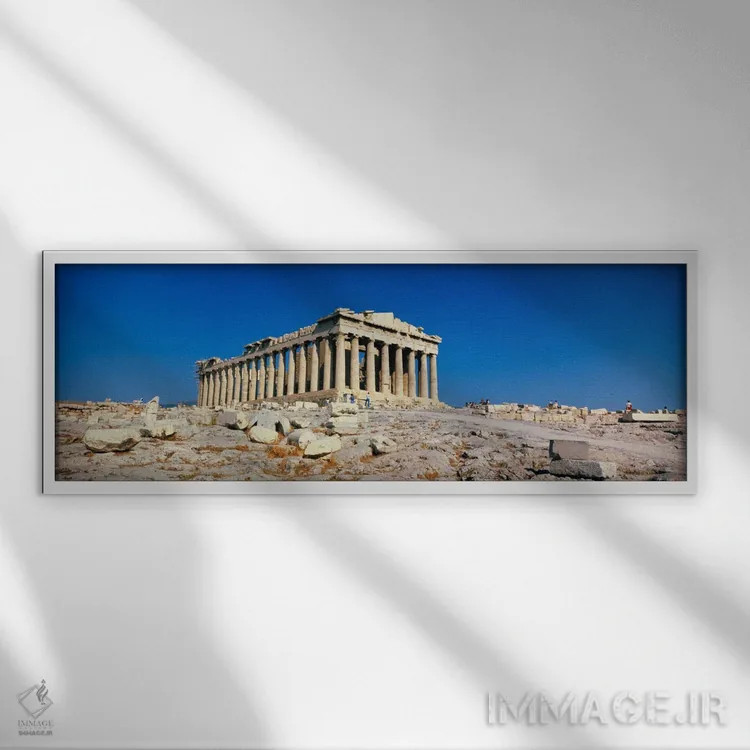 تابلو پارتنون آتن (یونان) اثر پانورامیک ایمجز (استودیو عکاسی عریض) - نمای قابدار سفید