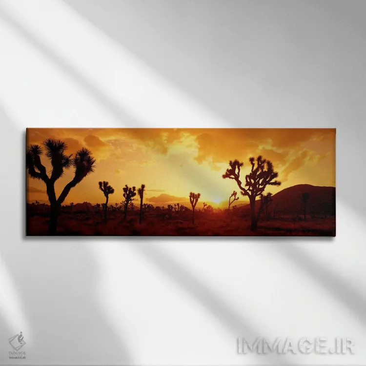تابلو California, USA" - "غروب آفتاب در پارک درخت یوشا، کالیفرنیا، ایالات متحده" اثر پانورامیک ایمجز (استودیو عکاسی عریض) - نمای روبهرو روی دیوار
