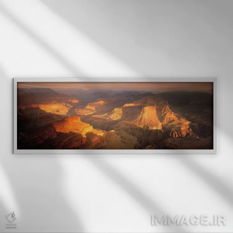 تابلو هاپی پوینت کنیون، پارک ملی گرند کنیون (آریزونا، آمریکا) اثر پانورامیک ایمجز (استودیو عکاسی عریض) - نمای قابدار سفید