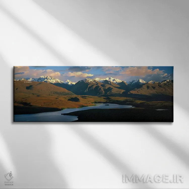 تابلو دریاچه الکساندرینا، نیوزیلند اثر پانورامیک ایمجز (استودیو عکاسی عریض) - نمای روبهرو روی دیوار