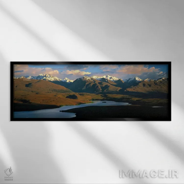 تابلو دریاچه الکساندرینا، نیوزیلند اثر پانورامیک ایمجز (استودیو عکاسی عریض) - نمای قابدار مشکی