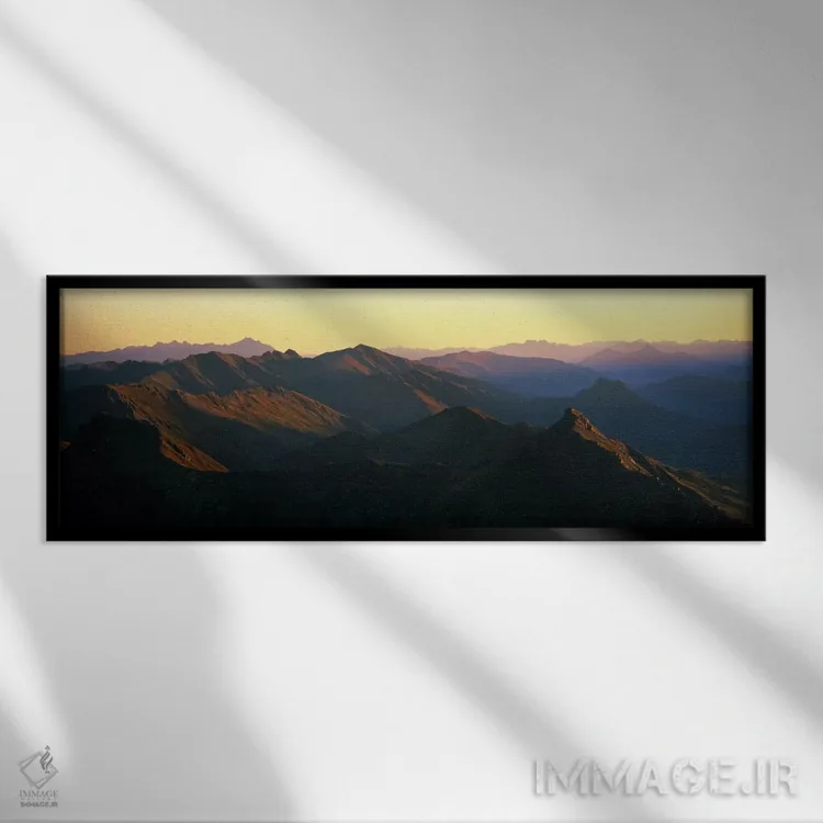 تابلو کوههای هاریس، نیوزیلند اثر پانورامیک ایمجز (استودیو عکاسی عریض) - نمای قابدار مشکی