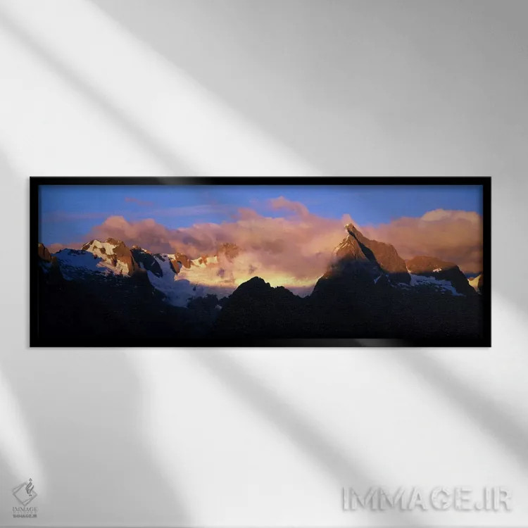 تابلو کوههای دارن، پارک ملی فیوردلند، نیوزیلند اثر پانورامیک ایمجز (استودیو عکاسی عریض) - نمای قابدار مشکی