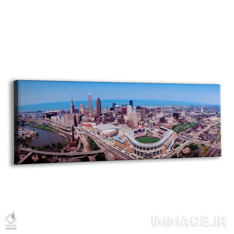 تابلو نمای هوایی از میدان جیکوبز، کلیولند، اوهایو، ایالات متحده آمریکا اثر پانورامیک ایمجز (استودیو عکاسی عریض) - نمای پرسپکتیو محصول
