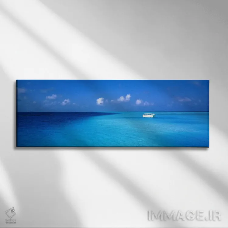 تابلو منظره ساحلی، مالدیو اثر پانورامیک ایمجز (استودیو عکاسی عریض) - نمای روبهرو روی دیوار