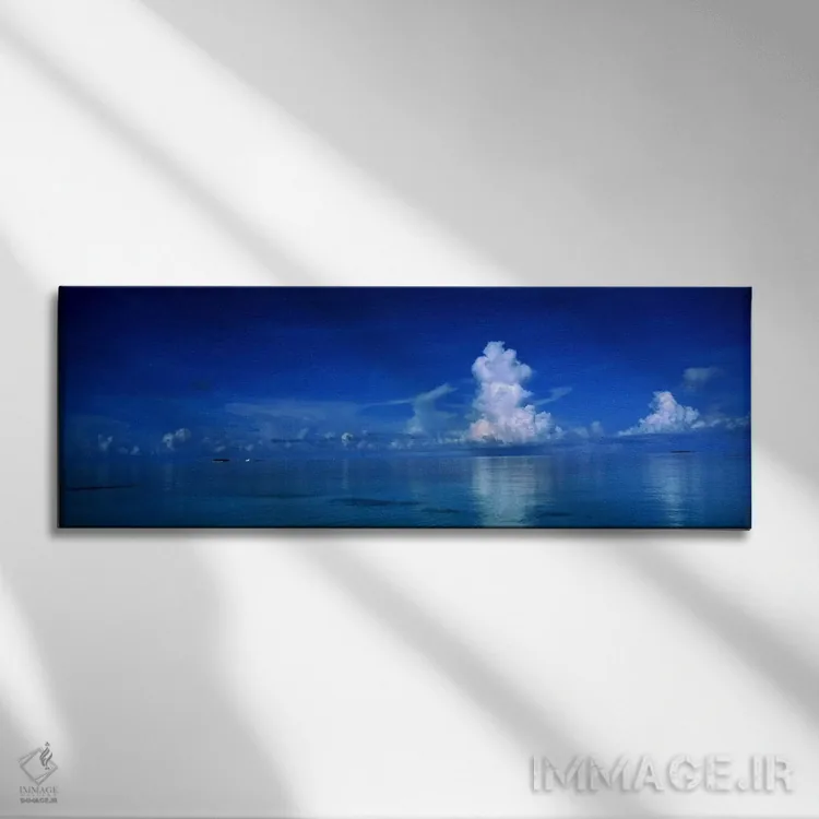 تابلو دریا و ابرها، مالدیو اثر پانورامیک ایمجز (استودیو عکاسی عریض) - نمای روبهرو روی دیوار