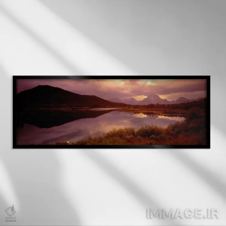 تابلو رشتهکوههای تِتن، کوهها، پارک ملی گرند تِتن، وایومینگ، ایالات متحده آمریکا اثر پانورامیک ایمجز (استودیو عکاسی عریض) - نمای قابدار مشکی