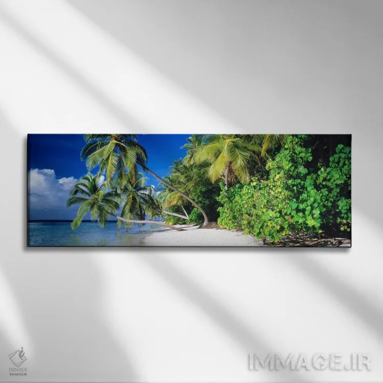 تابلو ساحل پام، مالدیو اثر پانورامیک ایمجز (استودیو عکاسی عریض) - نمای روبهرو روی دیوار