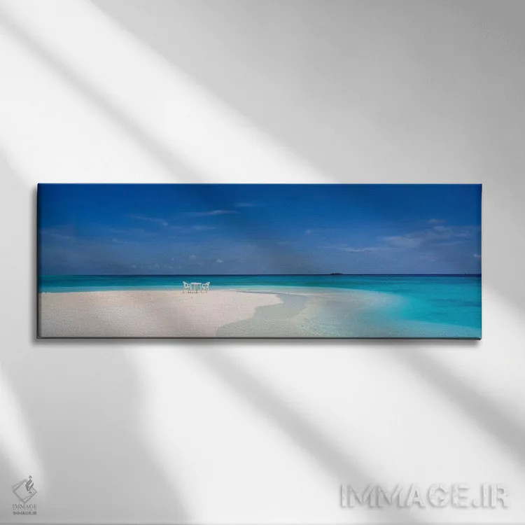 تابلو صحنه ساحل، مالدیو اثر پانورامیک ایمجز (استودیو عکاسی عریض) - نمای روبهرو روی دیوار