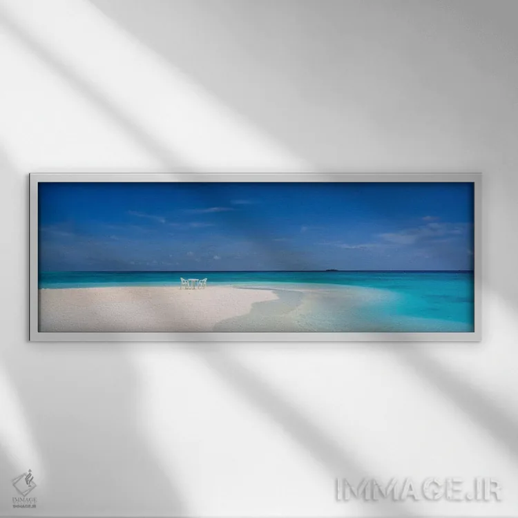 تابلو صحنه ساحل، مالدیو اثر پانورامیک ایمجز (استودیو عکاسی عریض) - نمای قابدار سفید