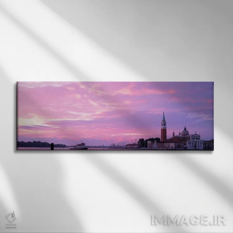 تابلو کلیسا در یک شهر، سنت جورجیو ماجوره، کانال بزرگ، ونیز، ایتالیا اثر پانورامیک ایمجز (استودیو عکاسی عریض) - نمای روبهرو روی دیوار