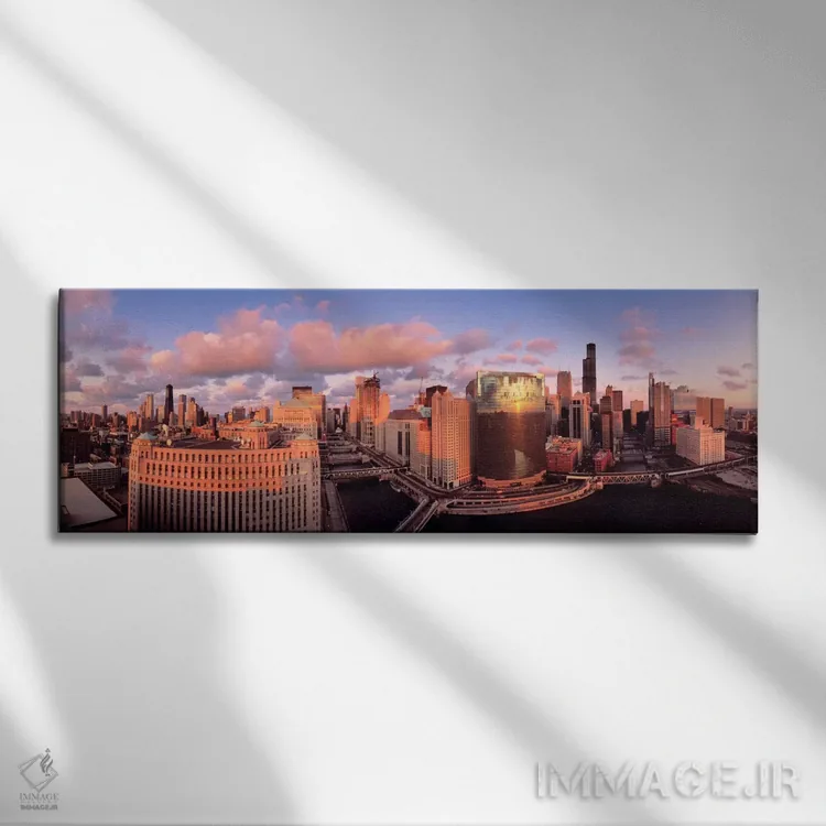 تابلو شیکاگو، ایالات متحده آمریکا اثر پانورامیک ایمجز (استودیو عکاسی عریض) - نمای روبهرو روی دیوار