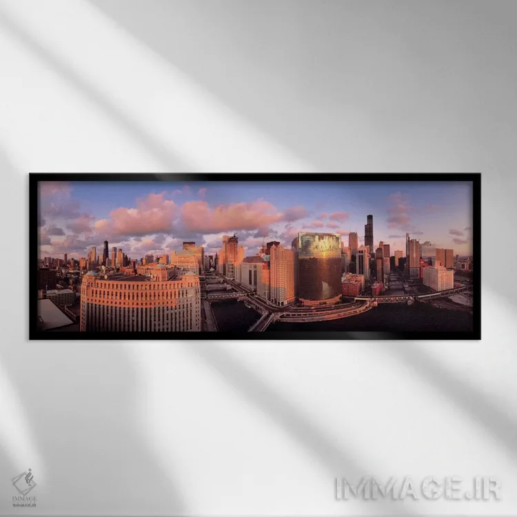 تابلو شیکاگو، ایالات متحده آمریکا اثر پانورامیک ایمجز (استودیو عکاسی عریض) - نمای قابدار مشکی