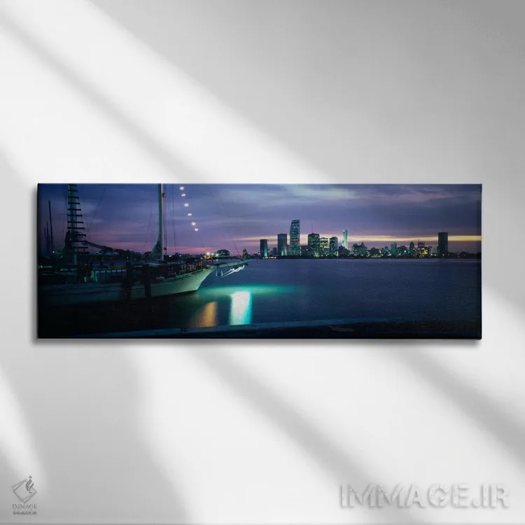 تابلو قایق بادبانی در دریا، میامی، شهرستان میامی-دید، فلوریدا، ایالات متحده آمریکا اثر پانورامیک ایمجز (استودیو عکاسی عریض) - نمای روبهرو روی دیوار