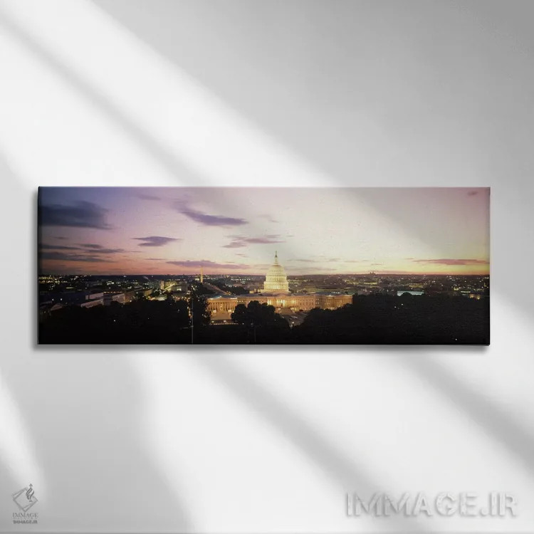 تابلو کاپیتول ایالات متحده، واشنگتن دی.سی، ایالات متحده آمریکا اثر پانورامیک ایمجز (استودیو عکاسی عریض) - نمای روبهرو روی دیوار