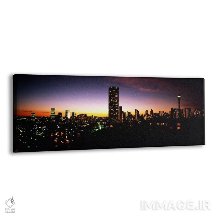 تابلو نمای آسمانشهر مرکز شهر در غروب، ژوهانسبورگ، گائوتنگ، آفریقای جنوبی اثر پانورامیک ایمجز (استودیو عکاسی عریض) - نمای پرسپکتیو محصول