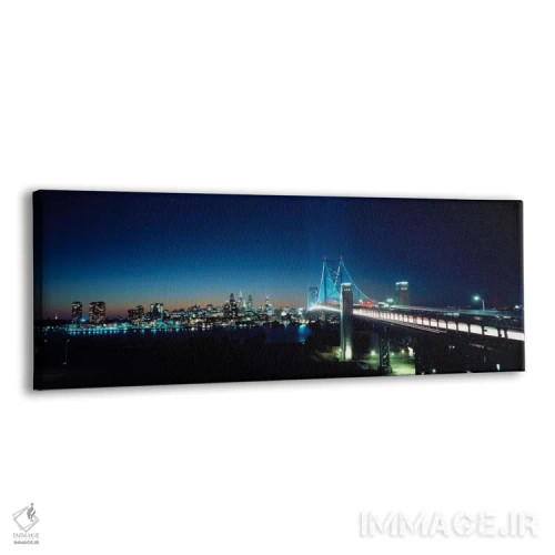 تابلو پل عبور از رودخانه، پل یادبود دلاور، رودخانه دلاور، فیلادلفیا، شهرستان فیلادلفیا، پنسیلوانیا، ایالات متحده آمریکا اثر پانورامیک ایمجز (استودیو عکاسی عریض) - نمای پرسپکتیو محصول