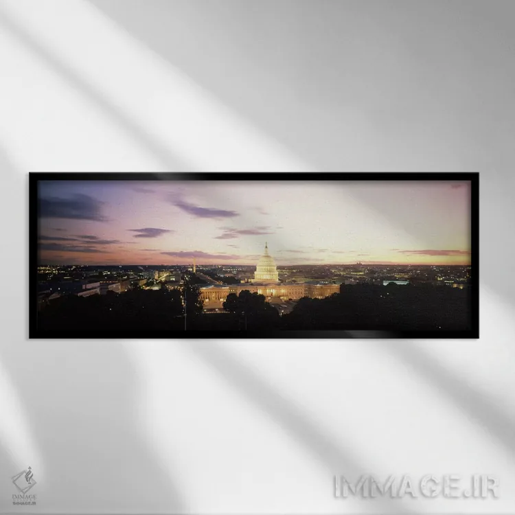 تابلو کاپیتول ایالات متحده، واشنگتن دی.سی، ایالات متحده آمریکا اثر پانورامیک ایمجز (استودیو عکاسی عریض) - نمای قابدار مشکی