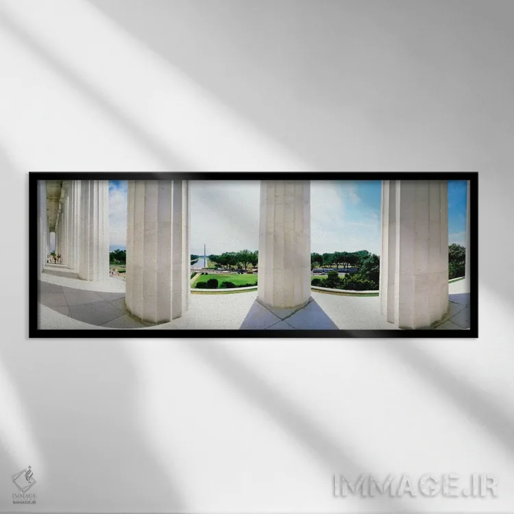 تابلو یادبود لینکلن، واشنگتن دی.سی، ایالات متحده آمریکا اثر پانورامیک ایمجز (استودیو عکاسی عریض) - نمای قابدار مشکی