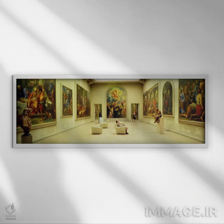 تابلو موزه هنرهای زیبای لیون، فرانسه اثر پانورامیک ایمجز (استودیو عکاسی عریض) - نمای قابدار سفید