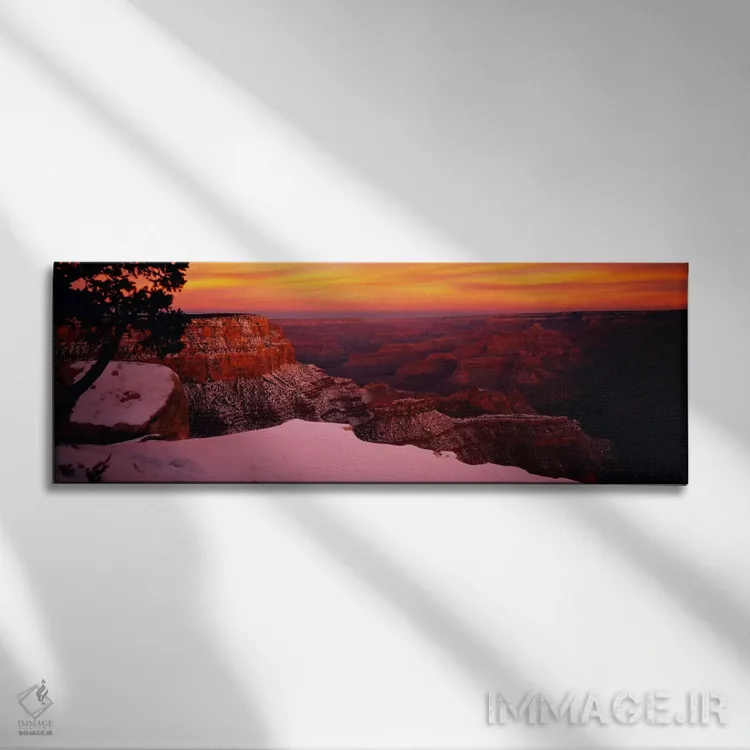 تابلو شکلهای صخرهای در یک چشمانداز، پارک ملی گرند کانیون، آریزونا، ایالات متحده آمریکا اثر پانورامیک ایمجز (استودیو عکاسی عریض) - نمای روبهرو روی دیوار