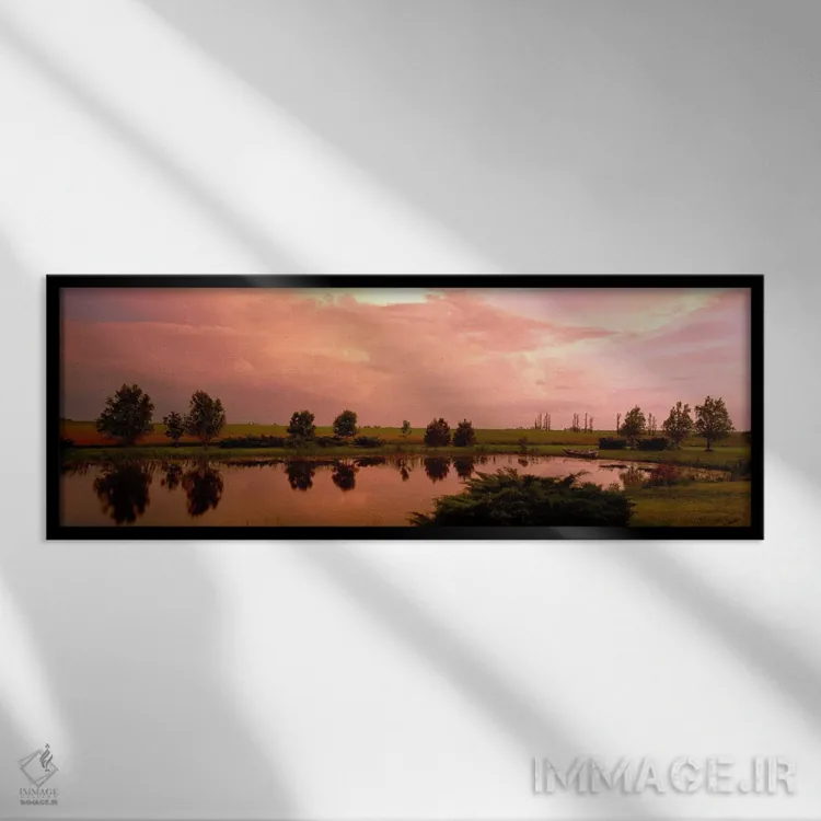 تابلو برکه روستایی، ایالت ایلینوی، ایالات متحده آمریکا اثر پانورامیک ایمجز (استودیو عکاسی عریض) - نمای قابدار مشکی