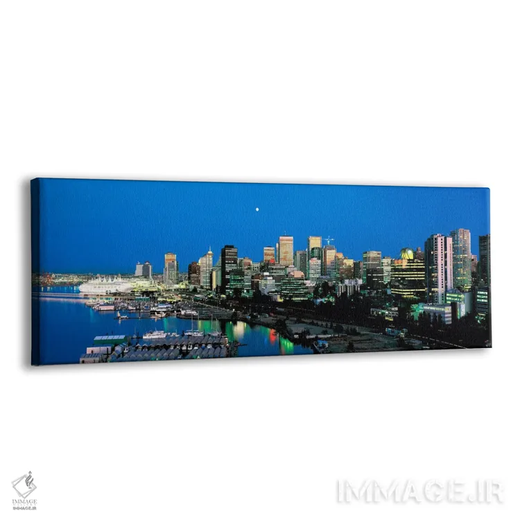تابلو آسمانشهر در غروب، ونکوور، بریتیش کلمبیا، کانادا اثر پانورامیک ایمجز (استودیو عکاسی عریض) - نمای پرسپکتیو محصول